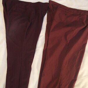 Pants two, maroon color for the price of one. Sizes XXL & 18. Good condition.